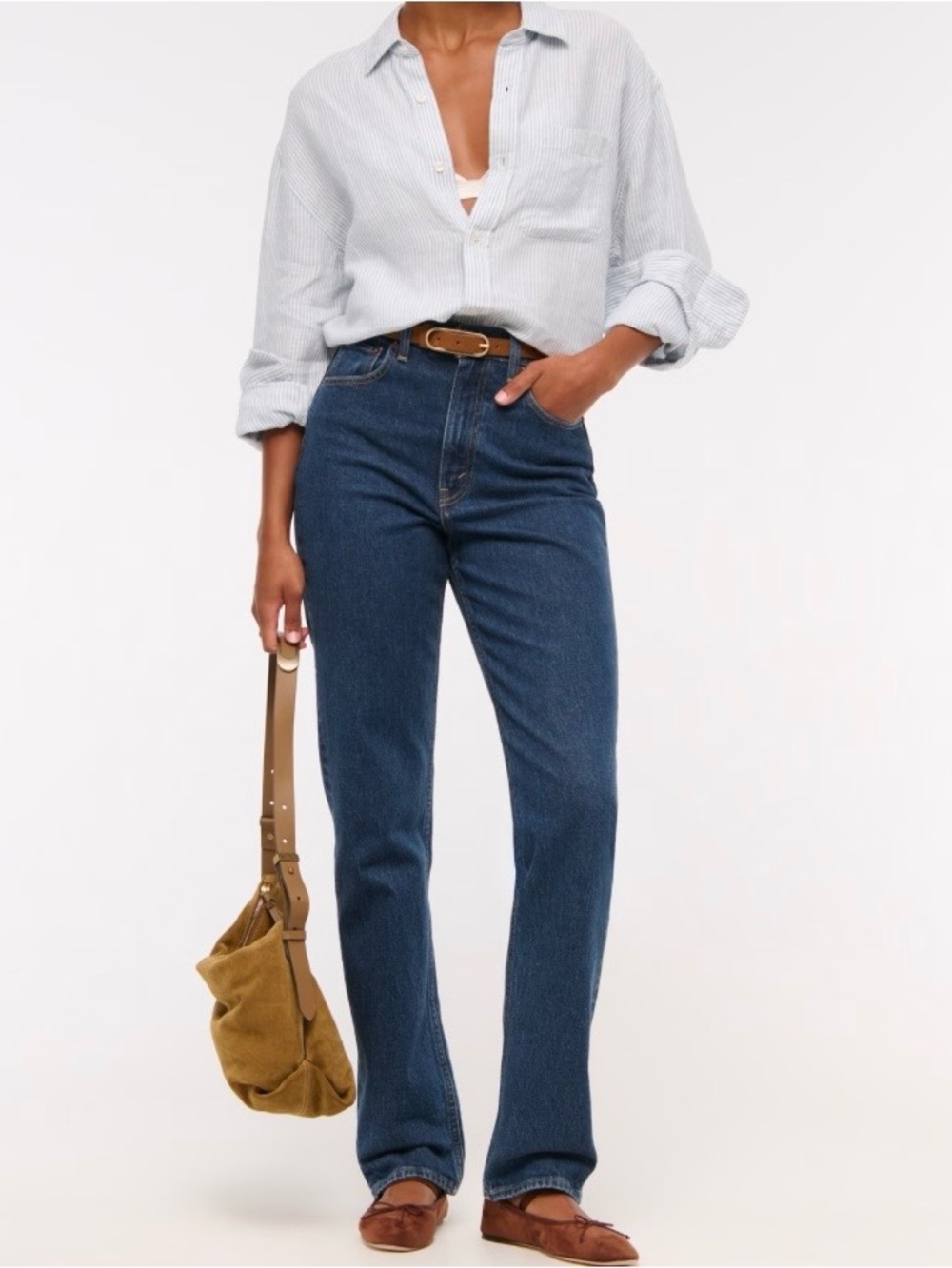 Abercrombie & Fitch Curve Love Ultra High Rise 90s Straight Denim Jeans Sz 28/6S